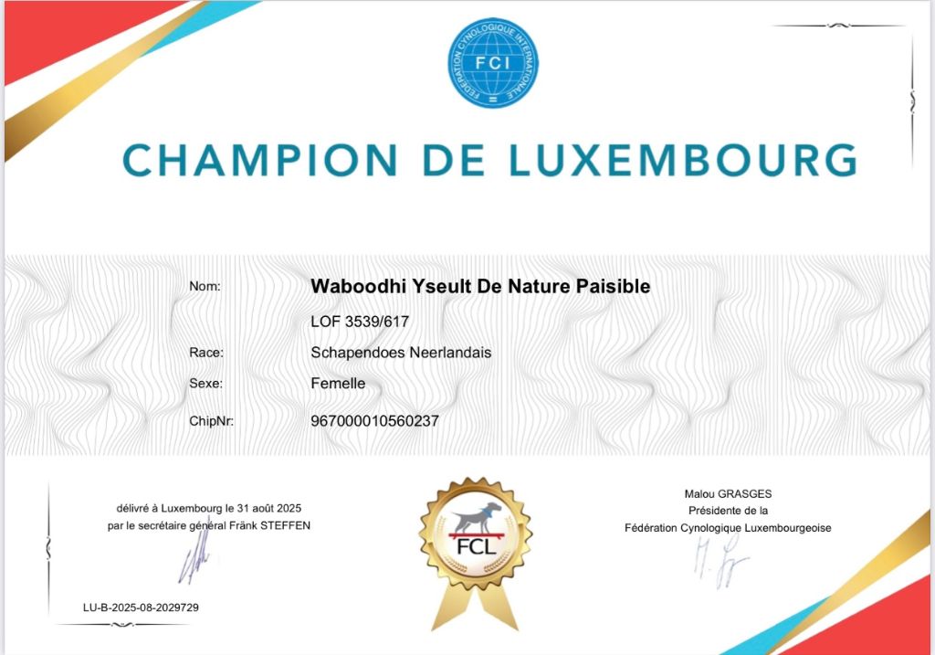 Yseult Championne du Luxembourg
